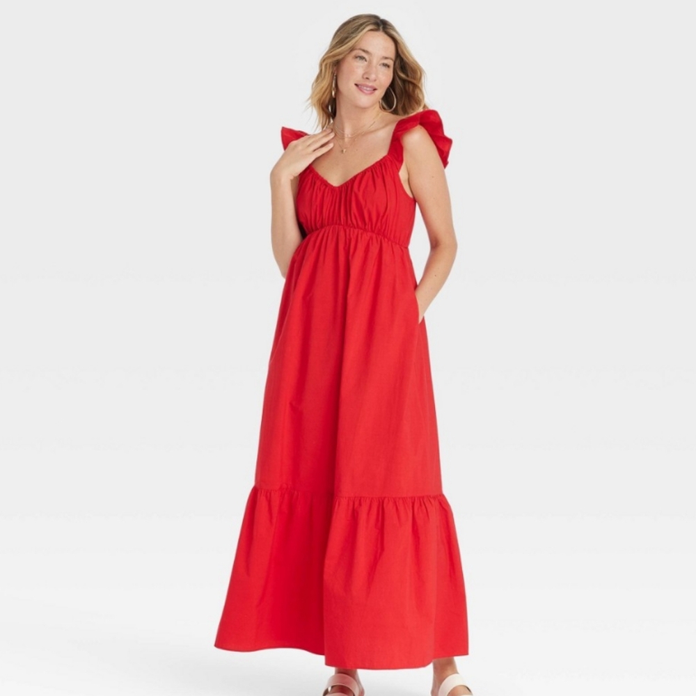 Universal Thread Vibrant Red Maxi Dress